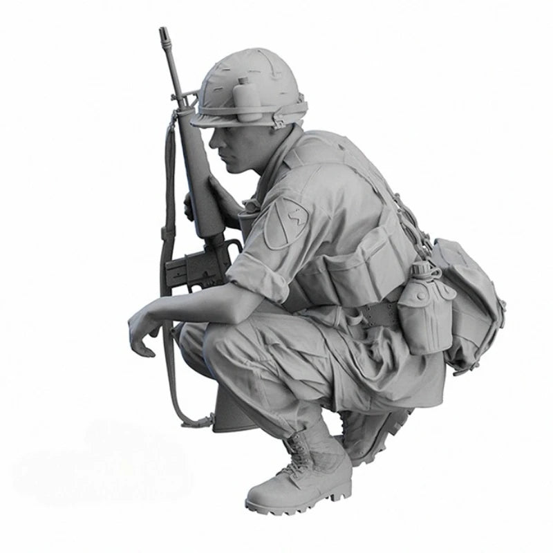 Vietnam War US Army Infantryman 1/16 Resin Figure Kit - 1/16 resin model view 2