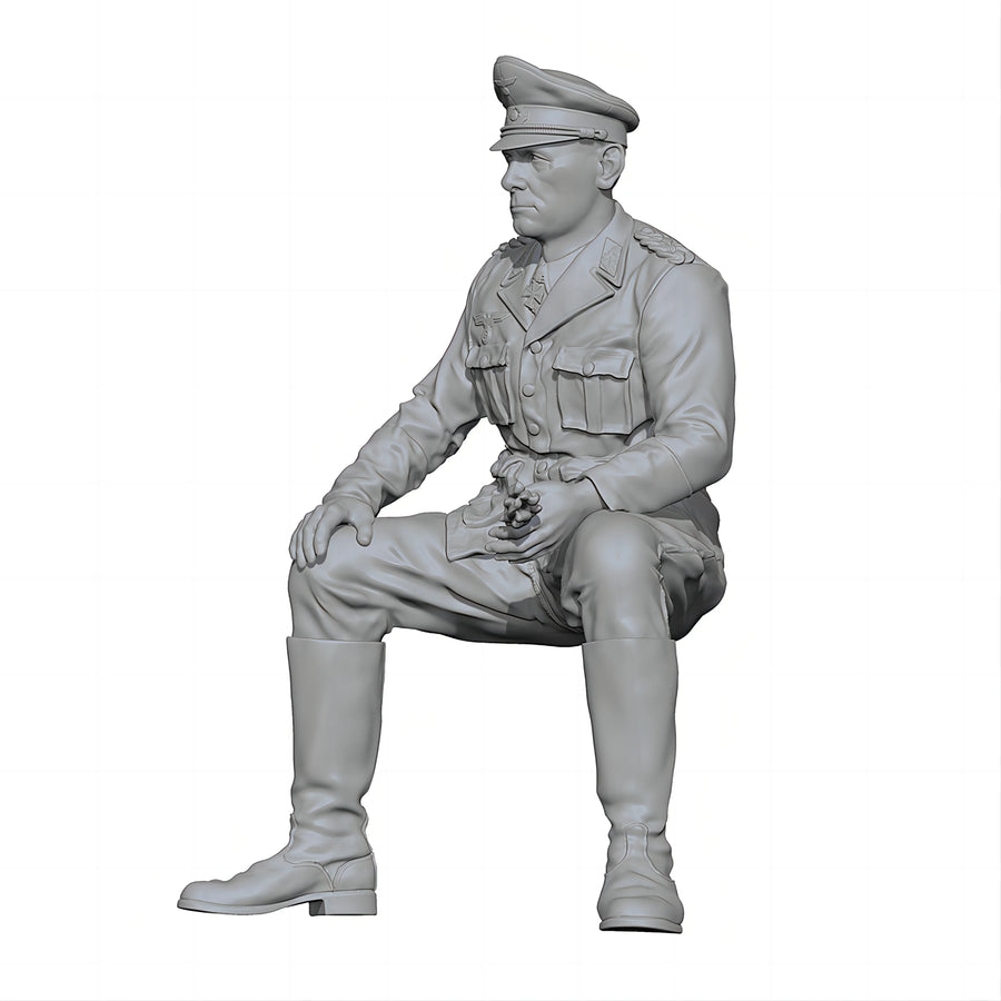 WWII German Officer Seated 1/16 Resin Figure Kit - 1/16 resin model view 5