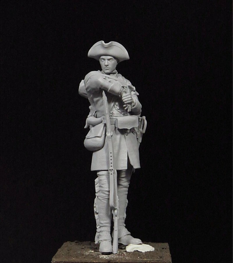 US Colonial Militia Soldier 1/24 Scale Resin Figure Set - 1/24 resin model view 4