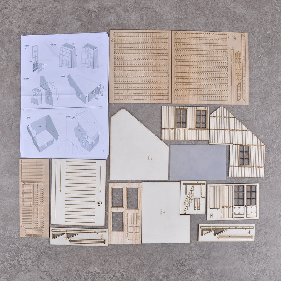 Log Cabin Country House 1/35 Resin Terrain Diorama Kit - 1/35 resin model view 6