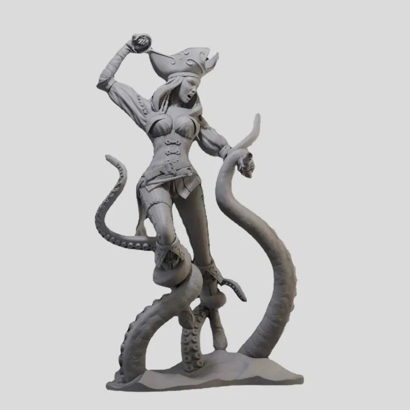 Fantasy Female Pirate with Dual Weapons 1/24 Resin Figure Kit - 1/24 resin model view 2