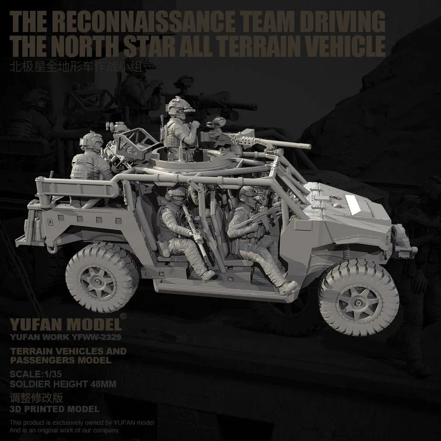 North Star All-Terrain Vehicle Reconnaissance Team 1/35 Resin Diorama Kit - 1/35 resin model view 4