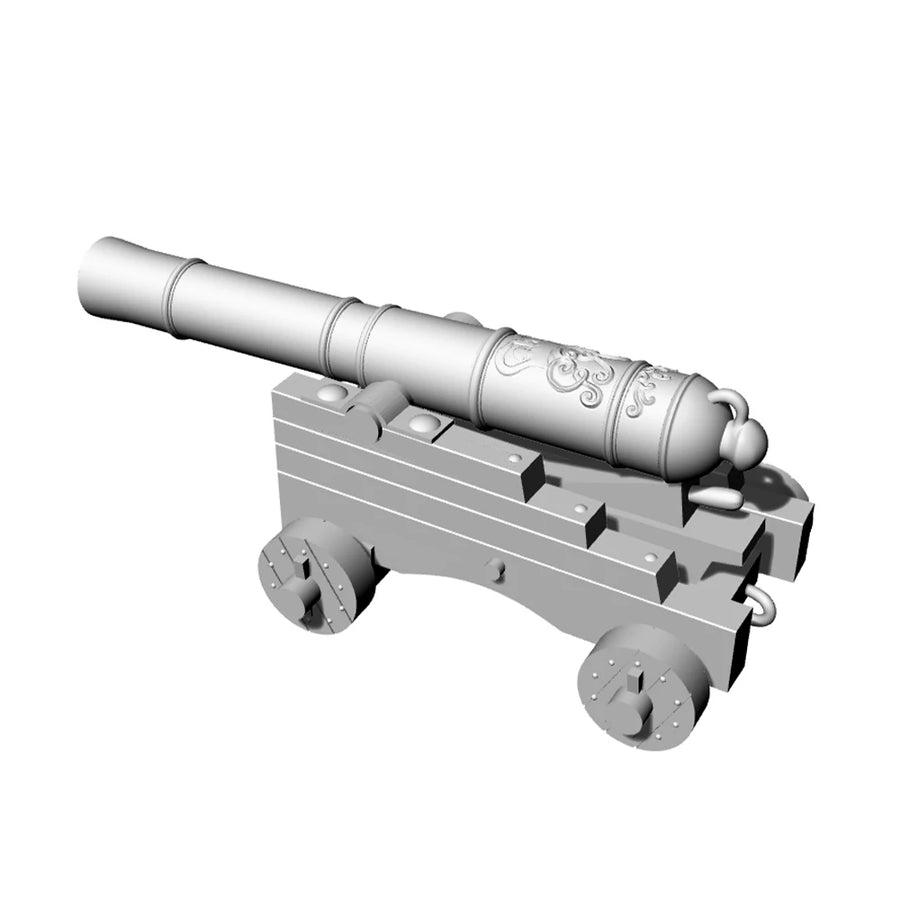 Napoleonic Naval Cannon with Carriage 28mm Resin Model Kit - 28mm resin model view 4