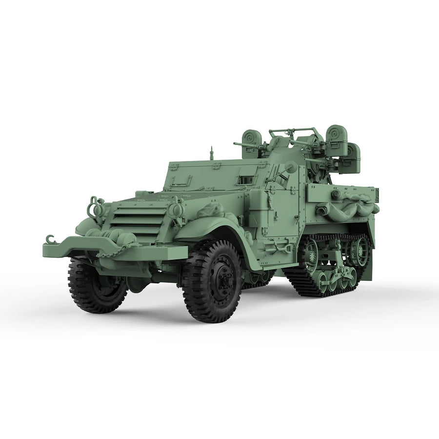 WWII US M3 Half-Track with Gun Mount 28mm Resin Model Kit - 28mm resin model view 2