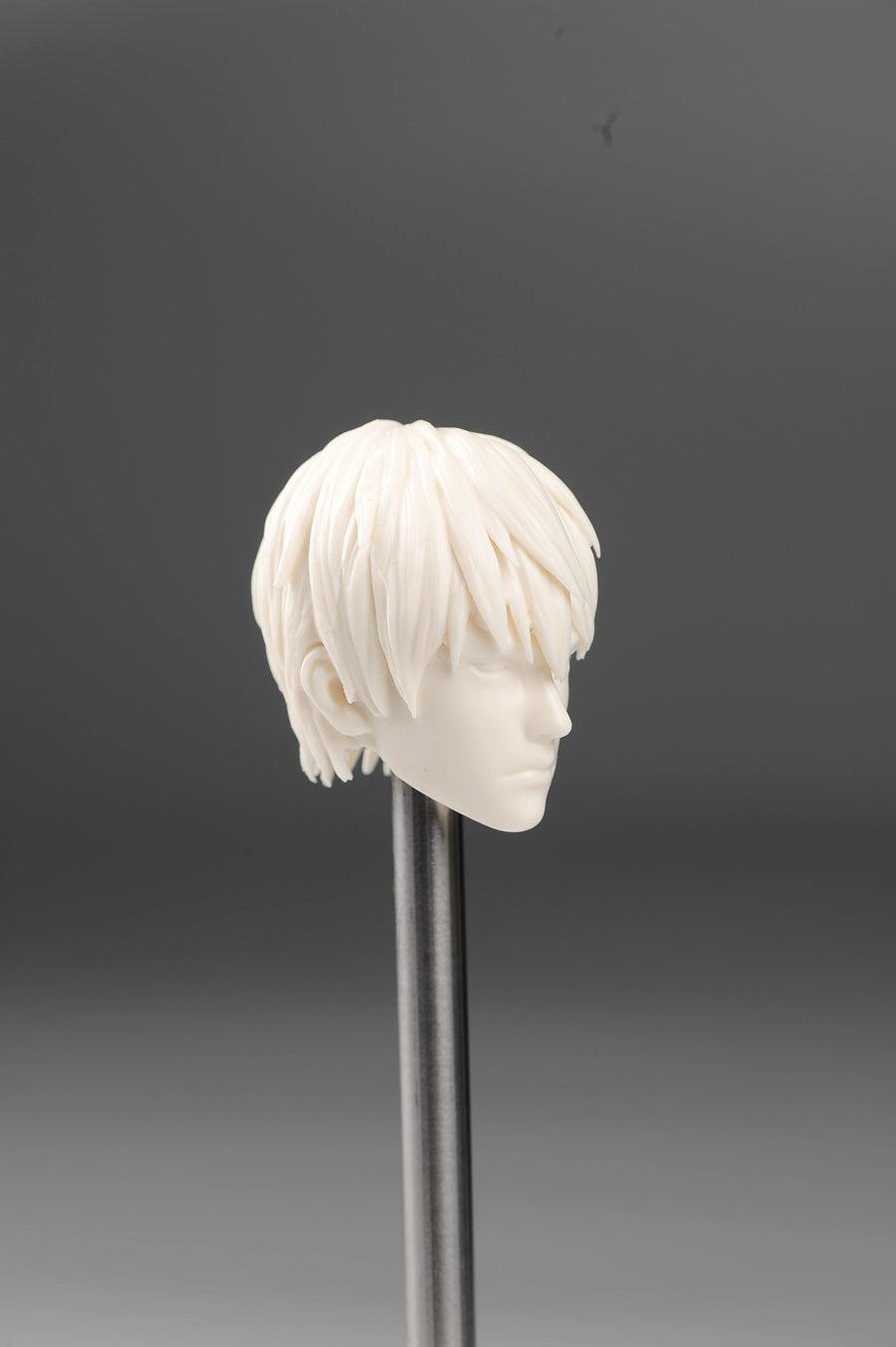 1/6 Scale Male Soldier Head Sculpt Resin Bust with Black Hair - 1/6 resin model view 2