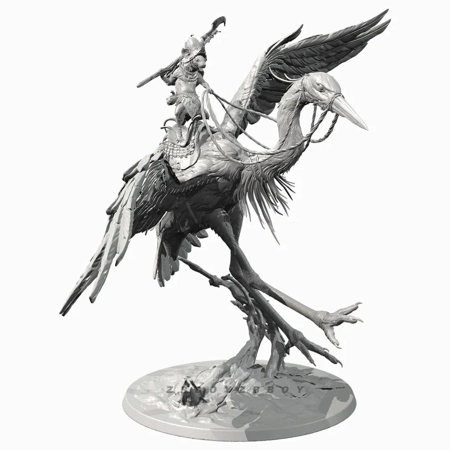 Winged Sorceress on Perched Bird 110mm Resin Figure Kit - 110mm resin model view 5