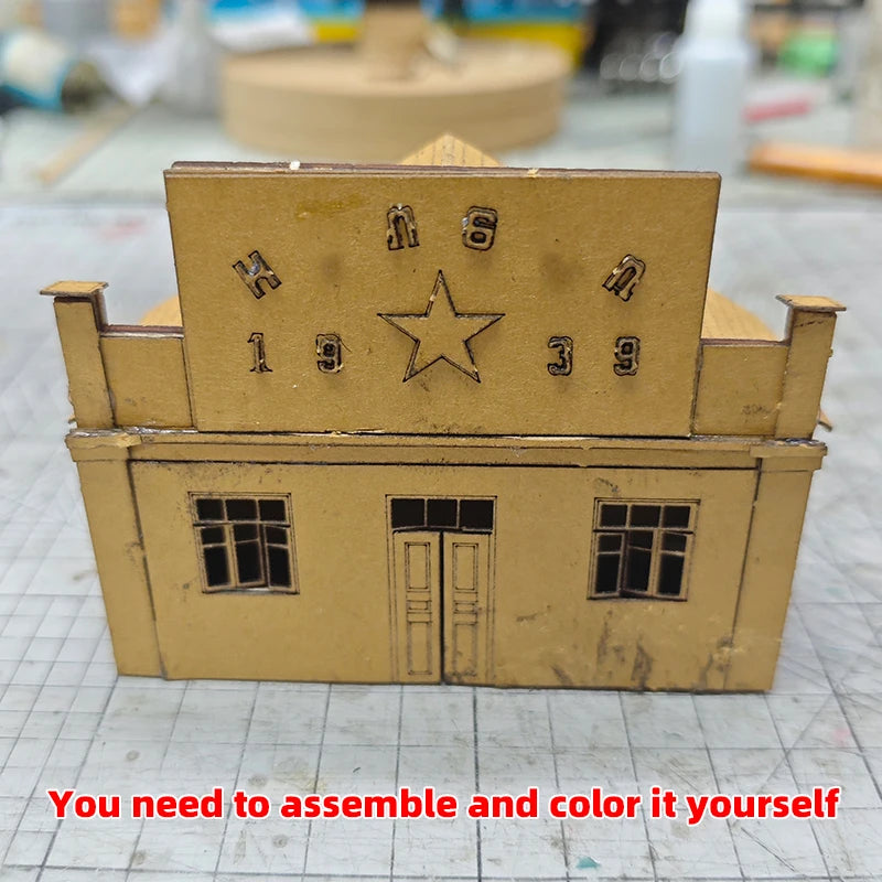 WWII Soviet Era Building with Red Star 1933 1/72 Resin Diorama Kit - resin model view 3