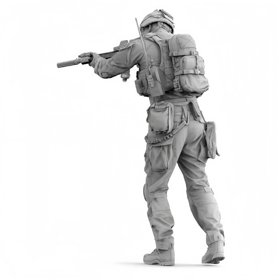 Modern US Navy SEAL Operator 1/16 Resin Figure Kit - 1/16 resin model view 3