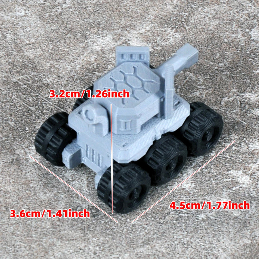 Sci-Fi Wheeled Tank Variants 5-Model Set 28mm Resin Vehicle Kit - resin model view 2