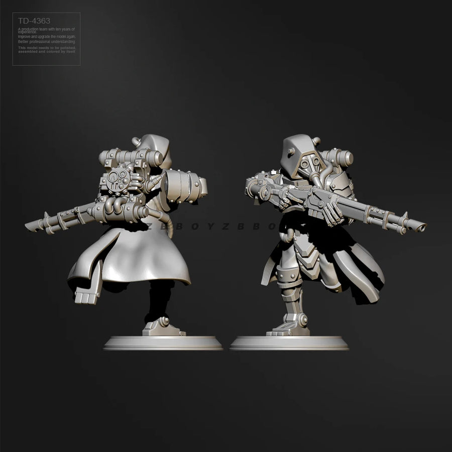 TD-4303 Futuristic Soldier Squad 38mm Resin Figure Kit - 38mm resin model view 2
