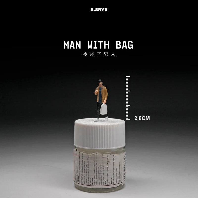 1/64 Scale Modern Casual Man with Backpack Resin Figure Kit - 1/64 resin model view 3