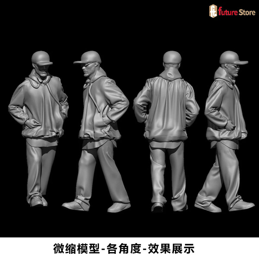 Modern Bearded Male Photographer 1/64 Resin Figure Kit - 1/64 resin model view 2