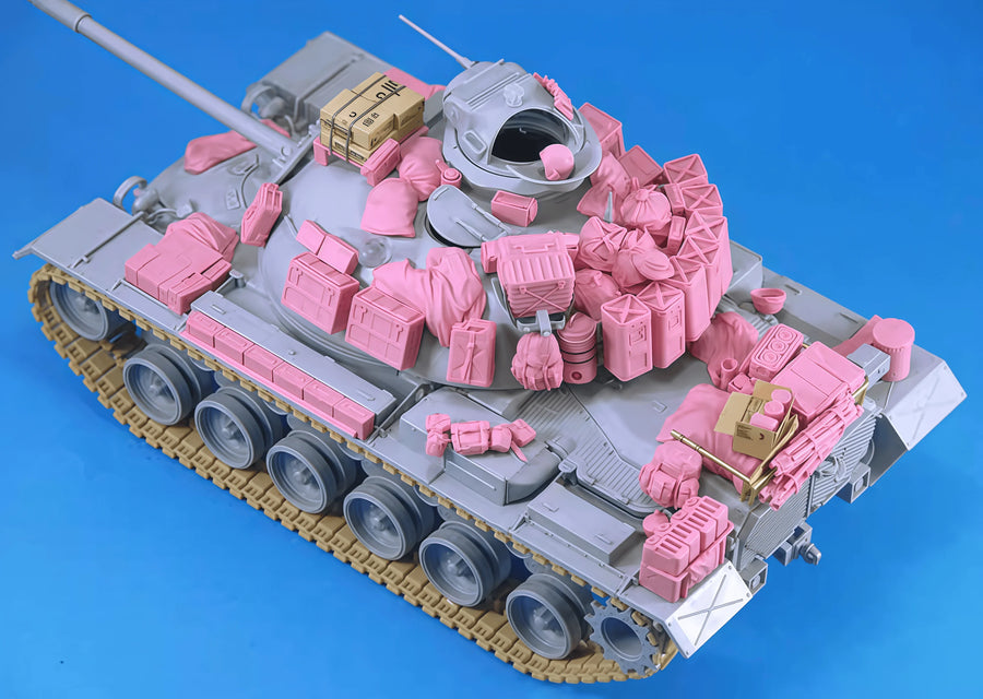 M48A3 Tank with Stowage Debris 1/35 Scale Resin Model Kit - 1/35 resin model view 2