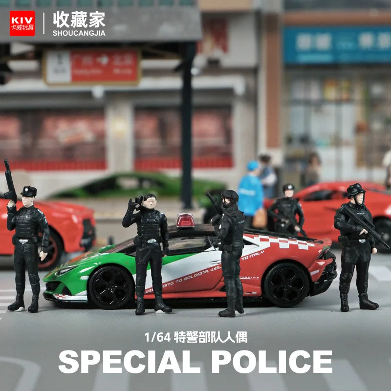 Special Police Tactical Unit Officer 1/64 Resin Figure Set - 1/64 resin model view 2