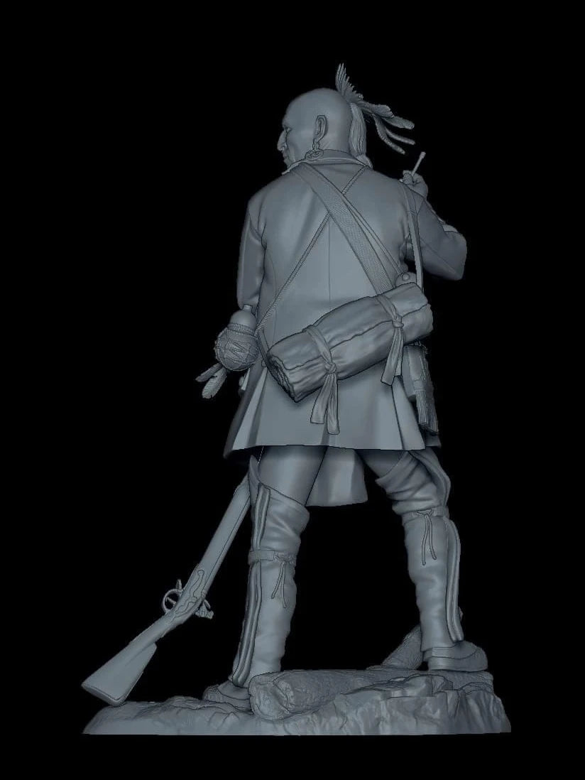 Iroquois Warrior with Musket 1:24 Resin Figure Kit - 1/24 resin model view 4