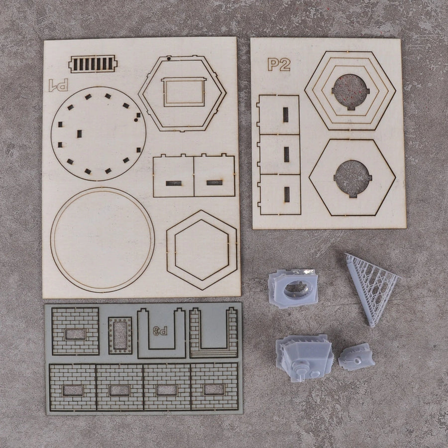 Concrete Bunker Pillbox Hexagonal Fort 1/72 Resin Terrain Kit - 1/72 resin model view 7
