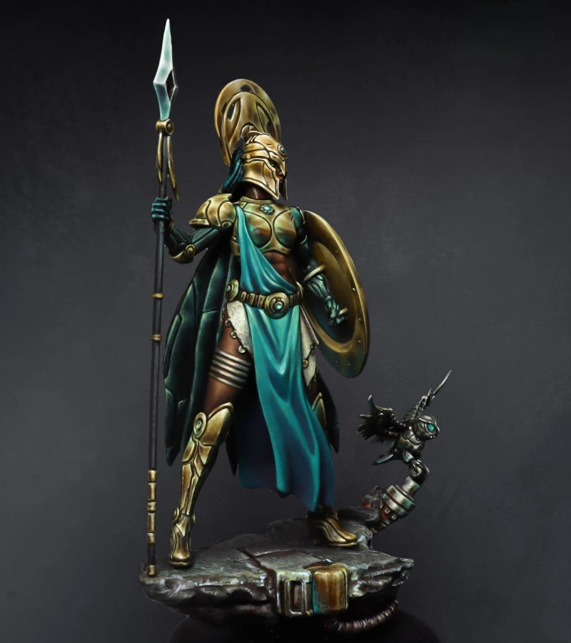 Athena Goddess of Justice 75mm Resin Figure with Shield & Spear - 75mm resin model view 2
