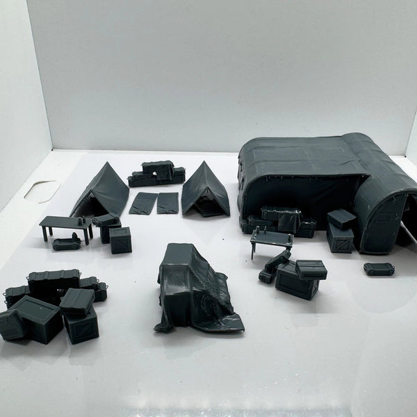 WWII Military Field Camp Diorama Set Resin Model Kit 1/72 Scale
