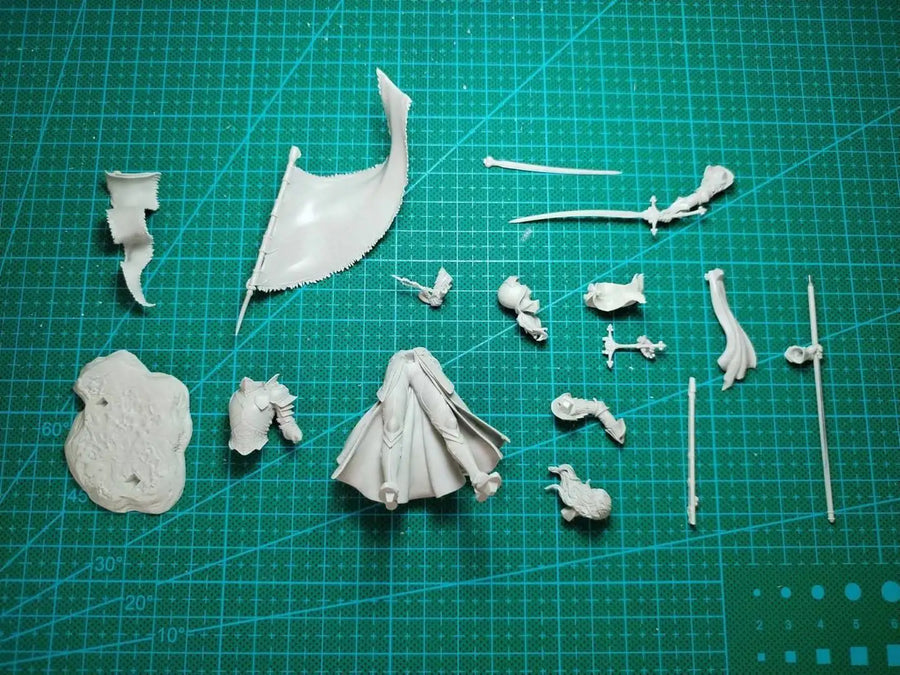 Armored Female Swordswoman with Dual Blades 1/24 Resin Figure Kit - 1/24 resin model view 3