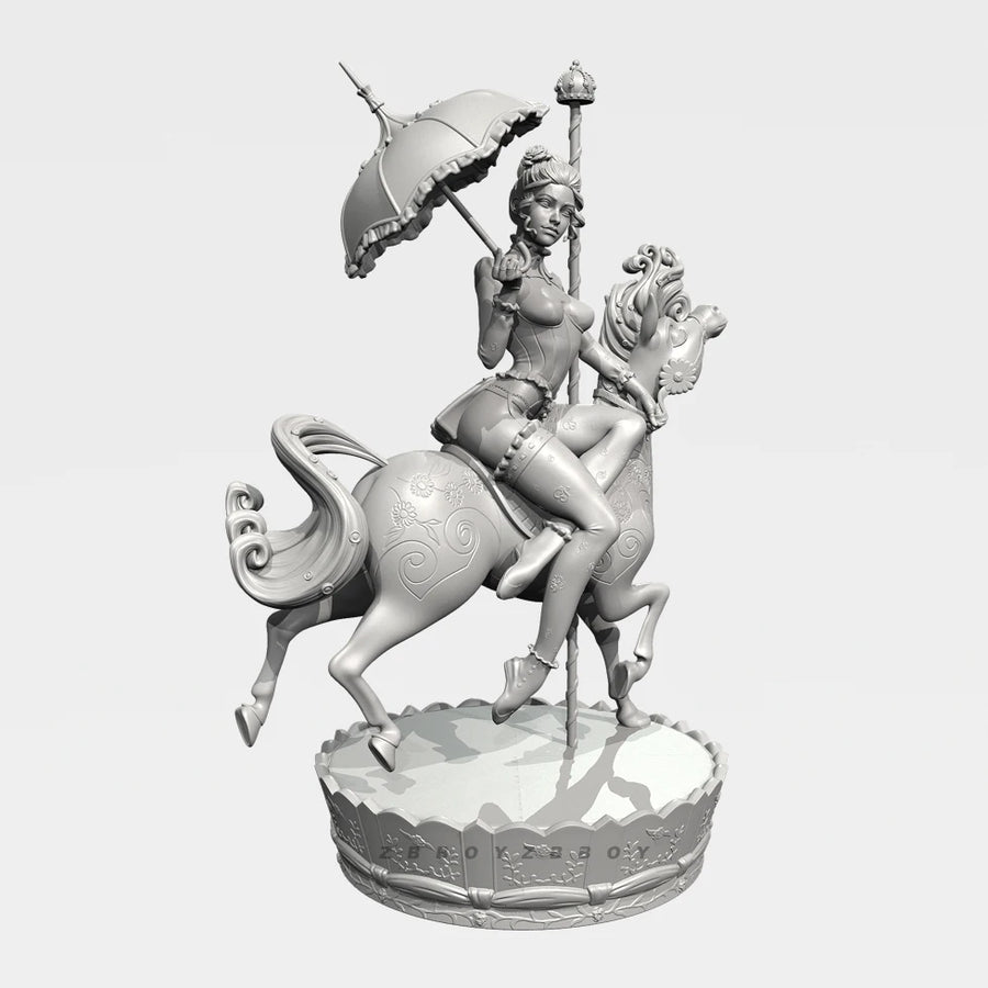 Fantasy Warrior Woman on Winged Horse 38mm Resin Figure Kit - 38mm resin model view 3