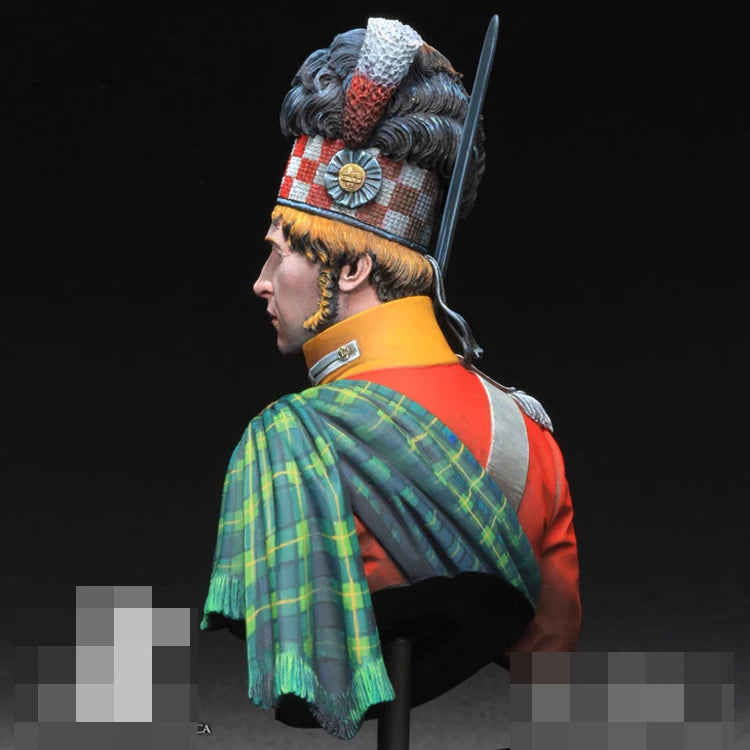 Gordon Highlander Officer Waterloo 1815 1/10 Resin Bust - 1/10 resin model view 3