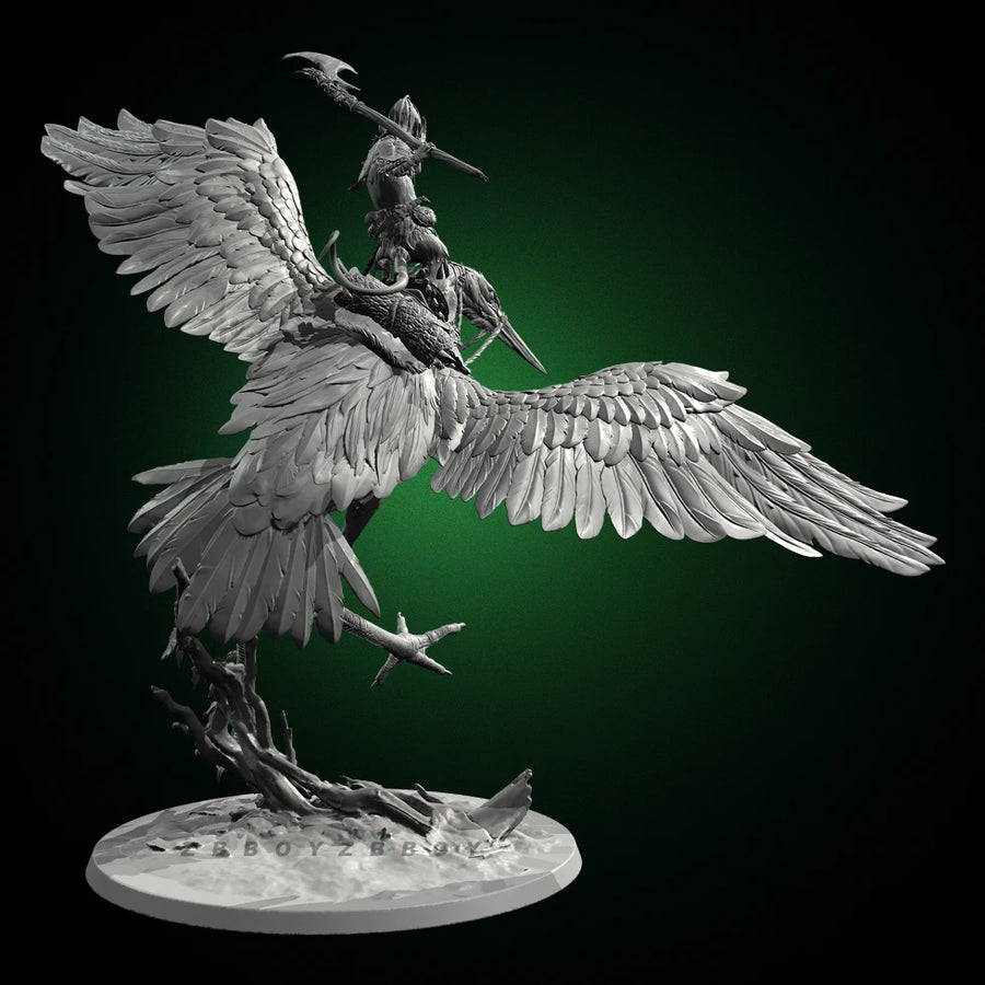 Winged Sorceress on Perched Bird 110mm Resin Figure Kit - 110mm resin model view 4