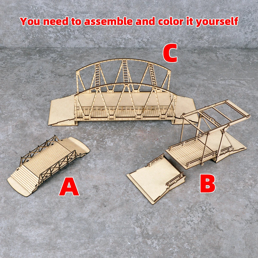 Steel Reinforced Wooden Bridge 1:72 Resin Terrain Diorama Kit - 1/72 resin model view 5