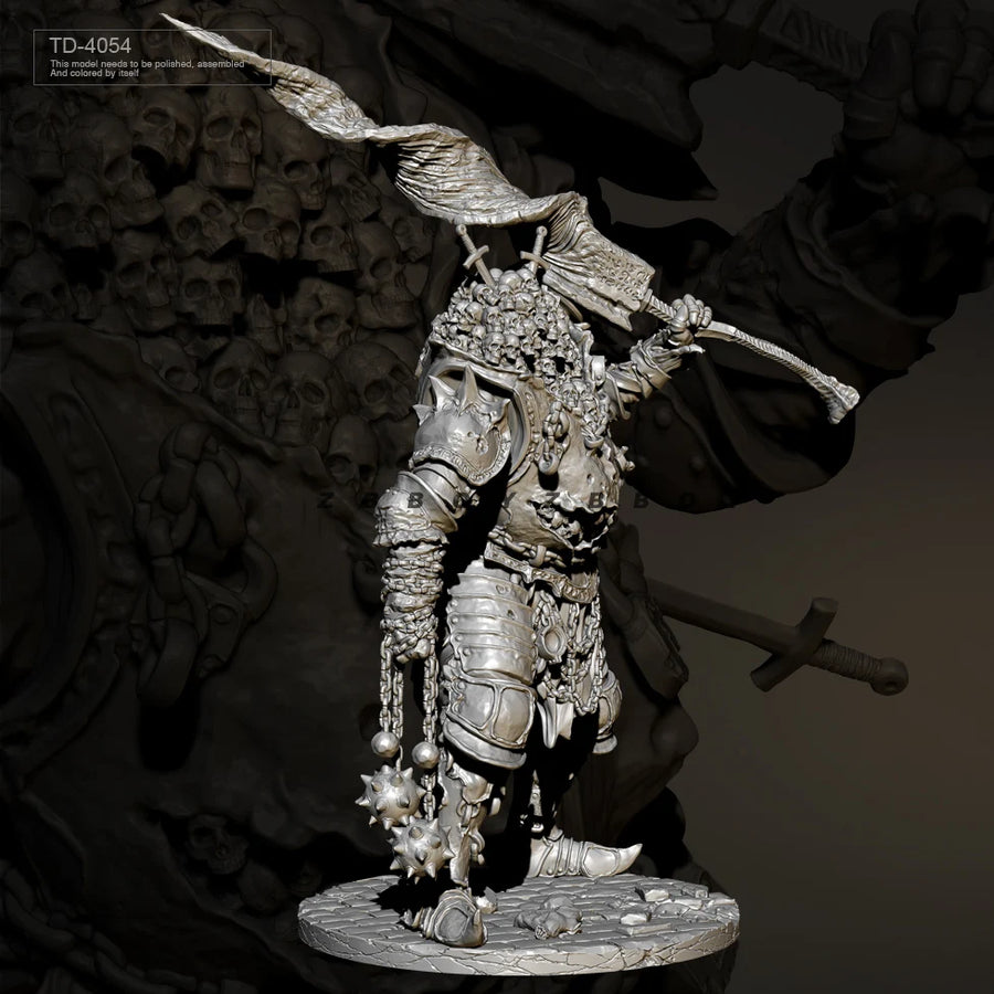 Demonic Plague Knight with Staff 75mm Resin Figure Kit - 75mm resin model view 3