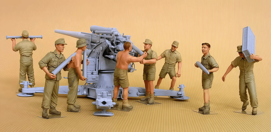 Summer Artillery Crew 8-Figure Set 1/35 Resin Model Kit - 1/35 resin model view 2