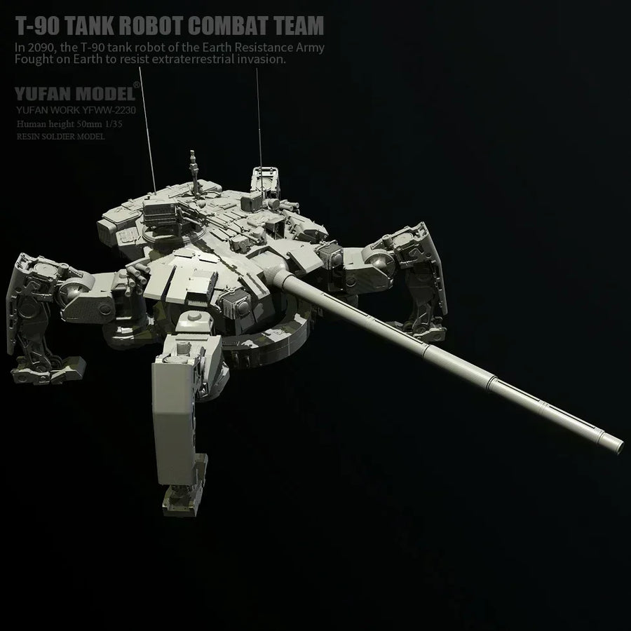 T-90 Tank Robot Combat Team Yufan Model 1/35 Resin Kit - 1/35 resin model view 6