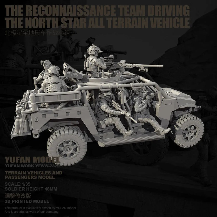 North Star All-Terrain Vehicle Reconnaissance Team 1/35 Resin Diorama Kit - 1/35 resin model view 3