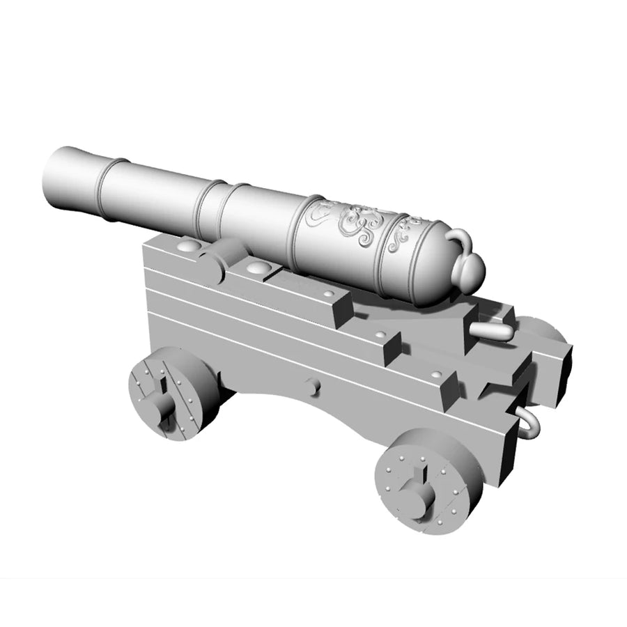 Napoleonic Naval Cannon with Carriage 28mm Resin Model Kit - 28mm resin model view 3