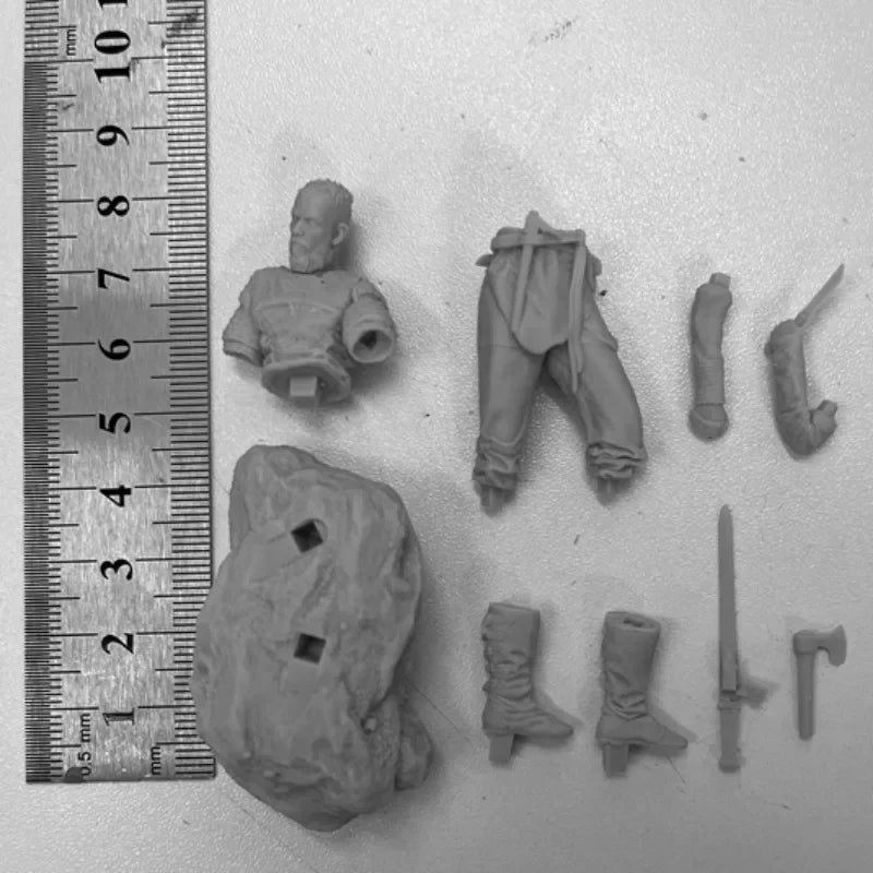 Viking Warrior with Axe 1/24 Resin Figure Kit - 1/24 resin model view 2