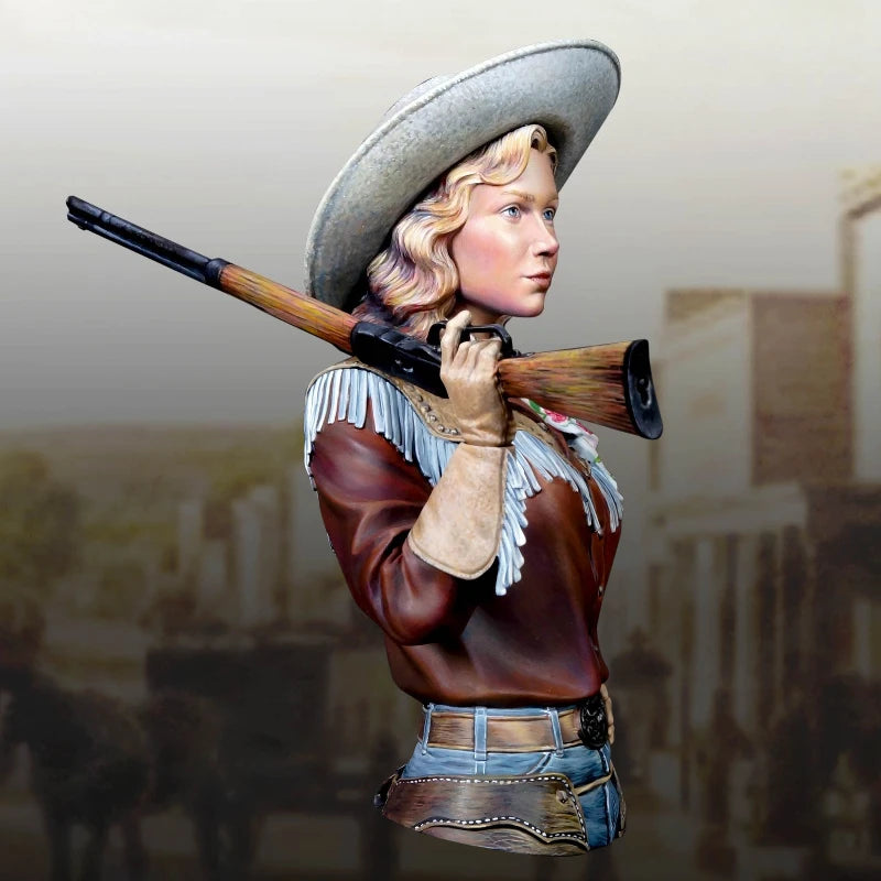 Cowgirl Sharpshooter with Rifle 1/10 Resin Bust - 1/10 resin model view 3