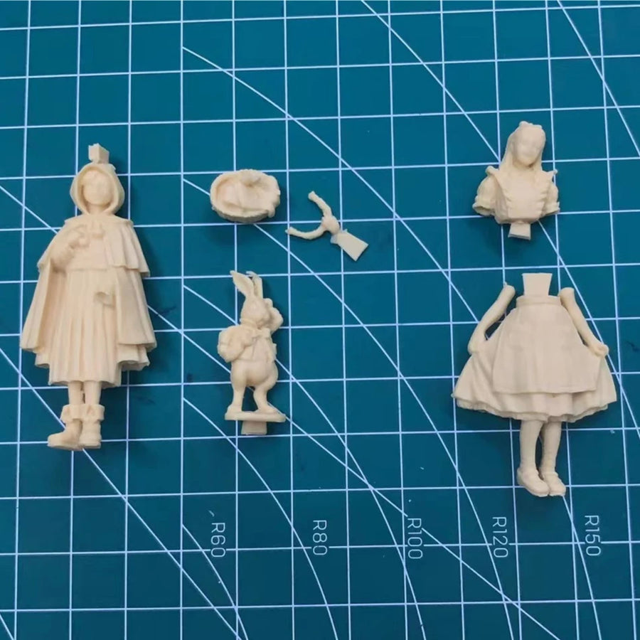 Little Red Riding Hood & Alice 1/35 Resin Figure Pair Set - 1/35 resin model view 3