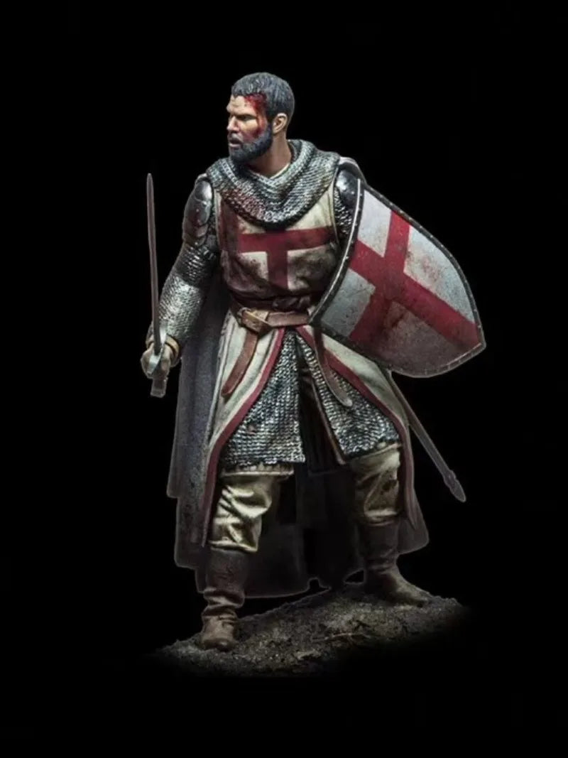 Crusader Knight with Red Cross Shield 90mm Resin Figure - 90mm resin model view 2