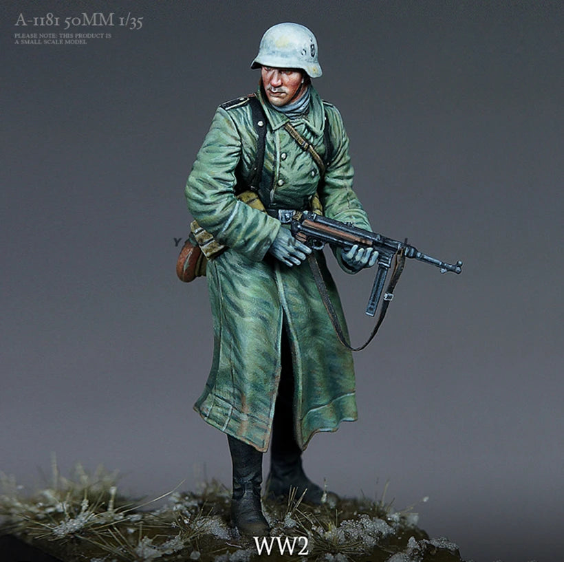 WWII German Soldier Winter Coat 1/35 Resin Figure Kit - 1/35 resin model view 2