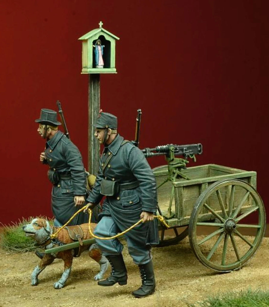 WWI German Soldiers with Dog Cart 1/35 Resin Figure Kit - 1/35 resin model view 4