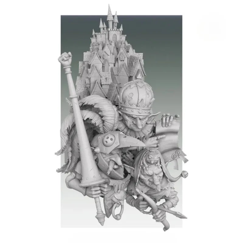 Fantasy Goblin King with Crown 1/10 Resin Bust - 1/10 resin model view 2
