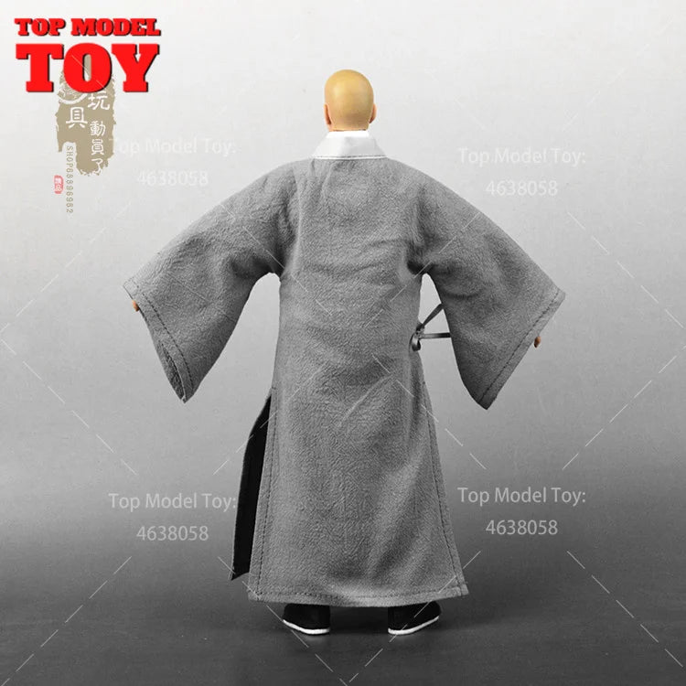 Ancient Shaolin Monk in Gray Robes 1/6 Scale Resin Figure Kit - 1/6 resin model view 4