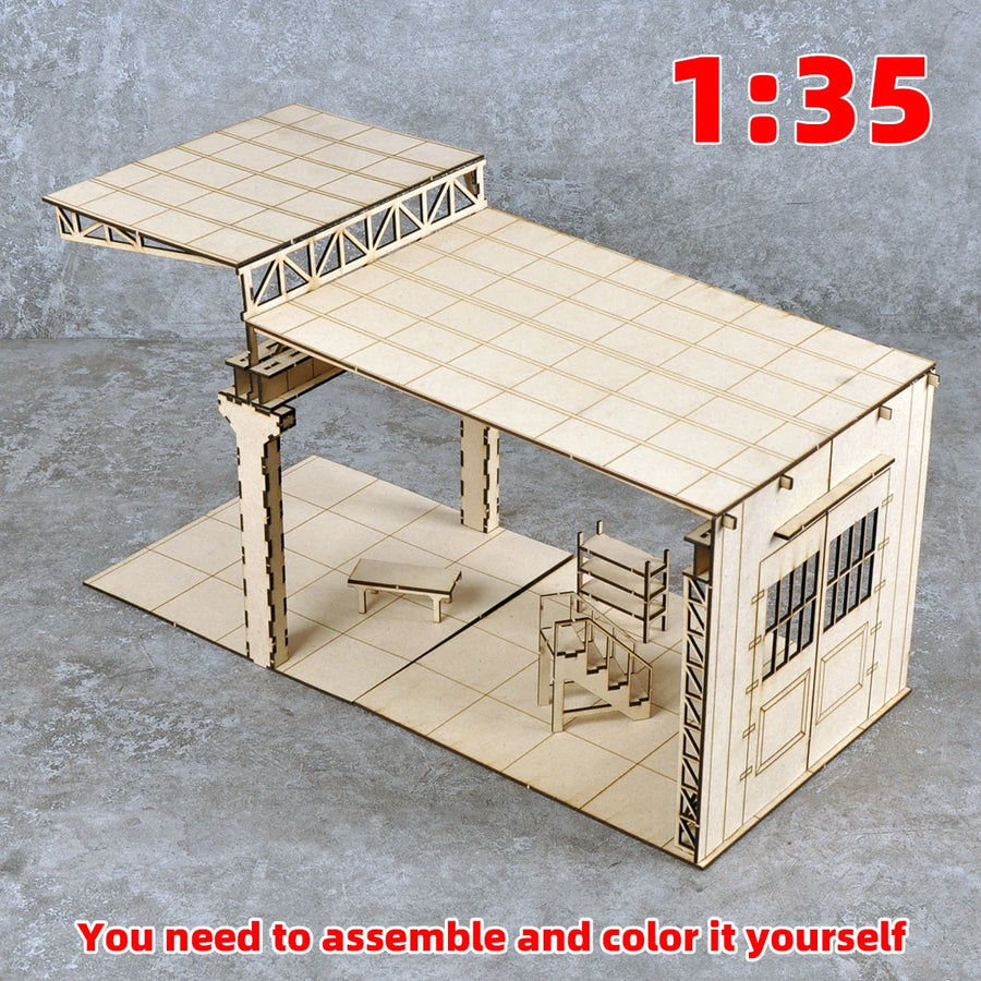 Factory Workshop Repair Building Diorama 1/35 Resin Terrain Kit - 1/35 resin model view 6