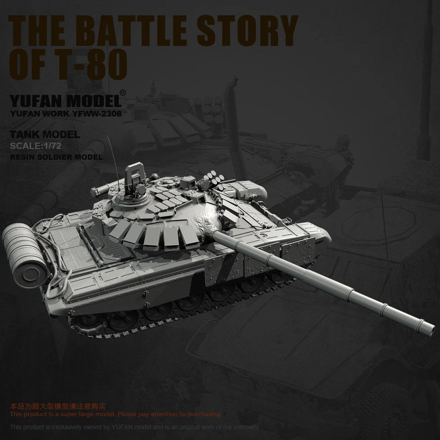 T-80 Main Battle Tank 1/72 Scale Resin Model Kit - 1/72 resin model view 3