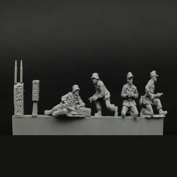 WWII German PAK 38 Anti-Tank Gun Crew 6 Figures 1/72 Resin Kit