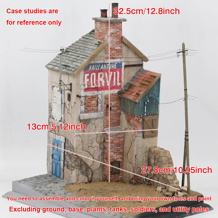 Brillantine Forvil French Town Building 1/35 Resin Diorama Kit - resin model view 2