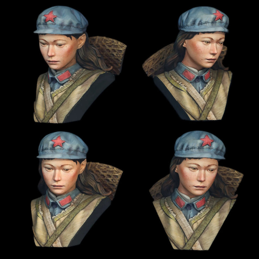 Chinese Red Army Female Soldier 1928-1937 1/10 Resin Bust - 1/10 resin model view 4