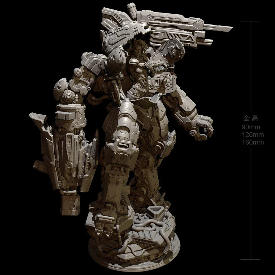 Heavy Combat Trooper with Cannon - 75mm Resin Figure Kit - 75mm resin model view 3