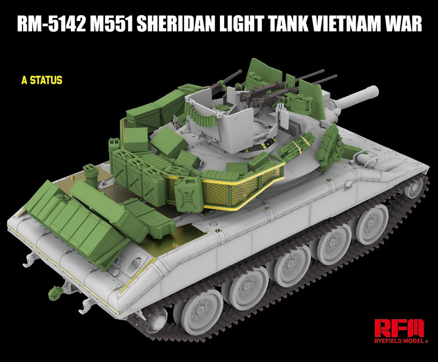M551 Sheridan Light Tank Vietnam War 1/35 Resin Model Kit - 1/35 resin model view 4