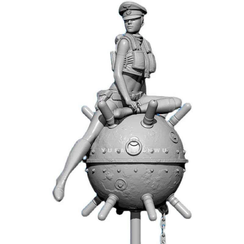 Modern Female Soldier with Tactical Vest on Mine 1/35 Resin Figure Kit - resin model view 5