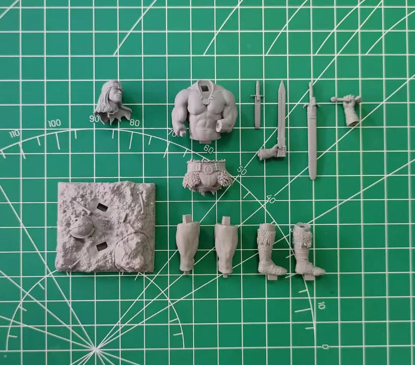 Barbarian Warrior with Sword 1/24 Scale Resin Figure - 1/24 resin model view 4
