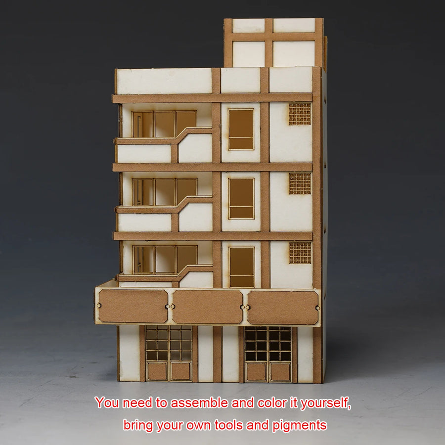 Victorian Corner Building Streetscape 1/144 Resin Terrain Diorama Kit - 1/144 resin model view 5